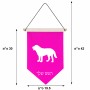 דגל לתליה על קיר בעיצוב אישי עם השם שלך בעיצוב כלב גודל 30 × 19.5 ס"מ