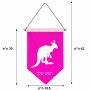 דגל לתליה על קיר בעיצוב אישי עם השם שלך בעיצוב קנגורו גודל 30 × 19.5 ס"מ