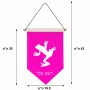 דגל לתליה על קיר בעיצוב אישי עם השם שלך בעיצוב צפרדע טרופית גודל 30 × 19.5 ס"מ