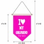 דגל לתליה על קיר בעיצוב אישי עם השם שלך בעיצוב אוהב את החברה שלי גודל 30 × 19.5 ס"מ