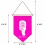 דגל לתליה על קיר בעיצוב אישי עם השם שלך בעיצוב מיקרופון גודל 30 × 19.5 ס"מ