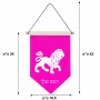 דגל לתליה על קיר בעיצוב אישי עם השם שלך בעיצוב מזלות - אריה גודל 30 × 19.5 ס"מ