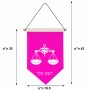 דגל לתליה על קיר בעיצוב אישי עם השם שלך בעיצוב מזלות - מאזניים גודל 30 × 19.5 ס"מ