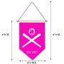 דגל לתליה על קיר בעיצוב אישי עם השם שלך בעיצוב כדור בסיס גודל 30 × 19.5 ס"מ