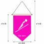 דגל לתליה על קיר בעיצוב אישי עם השם שלך בעיצוב קפיצת סקי אולימפית גודל 30 × 19.5 ס"מ