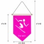 דגל לתליה על קיר בעיצוב אישי עם השם שלך בעיצוב סקי אולימפי גודל 30 × 19.5 ס"מ