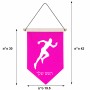 דגל לתליה על קיר בעיצוב אישי עם השם שלך בעיצוב רץ גודל 30 × 19.5 ס"מ