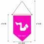 דגל לתליה על קיר בעיצוב אישי עם השם שלך בעיצוב אישה מתאמנת גודל 30 × 19.5 ס"מ