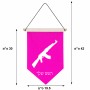 דגל לתליה על קיר בעיצוב אישי עם השם שלך בעיצוב אק 47 גודל 30 × 19.5 ס"מ
