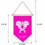 דגל לתליה על קיר בעיצוב אישי עם השם שלך בעיצוב פרחי קרן גודל 30 × 19.5 ס"מ