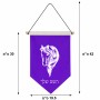 דגל לתליה על קיר בעיצוב אישי עם השם שלך בעיצוב ראש סוס גודל 30 × 19.5 ס"מ