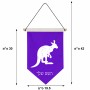 דגל לתליה על קיר בעיצוב אישי עם השם שלך בעיצוב קנגורו גודל 30 × 19.5 ס"מ