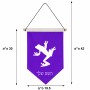 דגל לתליה על קיר בעיצוב אישי עם השם שלך בעיצוב צפרדע טרופית גודל 30 × 19.5 ס"מ
