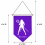 דגל לתליה על קיר בעיצוב אישי עם השם שלך בעיצוב אישה שטן גודל 30 × 19.5 ס"מ