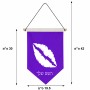 דגל לתליה על קיר בעיצוב אישי עם השם שלך בעיצוב שפתיים - נשיקה גודל 30 × 19.5 ס"מ