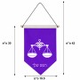 דגל לתליה על קיר בעיצוב אישי עם השם שלך בעיצוב מזלות - מאזניים גודל 30 × 19.5 ס"מ