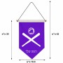 דגל לתליה על קיר בעיצוב אישי עם השם שלך בעיצוב כדור בסיס גודל 30 × 19.5 ס"מ