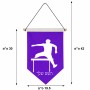 דגל לתליה על קיר בעיצוב אישי עם השם שלך בעיצוב קפיצת משוכות גודל 30 × 19.5 ס"מ