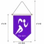 דגל לתליה על קיר בעיצוב אישי עם השם שלך בעיצוב רצים אולימפיים גודל 30 × 19.5 ס"מ