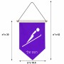 דגל לתליה על קיר בעיצוב אישי עם השם שלך בעיצוב קפיצת סקי אולימפית גודל 30 × 19.5 ס"מ