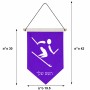 דגל לתליה על קיר בעיצוב אישי עם השם שלך בעיצוב סקי אולימפי גודל 30 × 19.5 ס"מ