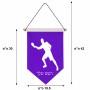 דגל לתליה על קיר בעיצוב אישי עם השם שלך בעיצוב שחקן פינג פונג גודל 30 × 19.5 ס"מ