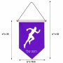 דגל לתליה על קיר בעיצוב אישי עם השם שלך בעיצוב רץ גודל 30 × 19.5 ס"מ
