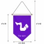 דגל לתליה על קיר בעיצוב אישי עם השם שלך בעיצוב אישה מתאמנת גודל 30 × 19.5 ס"מ