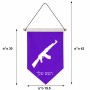 דגל לתליה על קיר בעיצוב אישי עם השם שלך בעיצוב אק 47 גודל 30 × 19.5 ס"מ