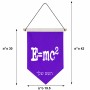 דגל לתליה על קיר בעיצוב אישי עם השם שלך בעיצוב נוסחת אלברט איינשטיין גודל 30 × 19.5 ס"מ