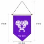 דגל לתליה על קיר בעיצוב אישי עם השם שלך בעיצוב פרחי קרן גודל 30 × 19.5 ס"מ