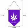 דגל לתליה על קיר בעיצוב אישי עם השם שלך בעיצוב עלה מריחואנה - גראס גודל 30 × 19.5 ס"מ