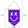 דגל לתליה על קיר בעיצוב אישי עם השם שלך בעיצוב סמיילי גודל 30 × 19.5 ס"מ