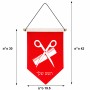 דגל לתליה על קיר בעיצוב אישי עם השם שלך בעיצוב מעצב שיער גודל 30 × 19.5 ס"מ