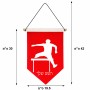 דגל לתליה על קיר בעיצוב אישי עם השם שלך בעיצוב קפיצת משוכות גודל 30 × 19.5 ס"מ