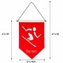 דגל לתליה על קיר בעיצוב אישי עם השם שלך בעיצוב סקי אולימפי גודל 30 × 19.5 ס"מ