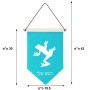 דגל לתליה על קיר בעיצוב אישי עם השם שלך בעיצוב צפרדע טרופית גודל 30 × 19.5 ס"מ