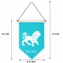 דגל לתליה על קיר בעיצוב אישי עם השם שלך בעיצוב מזלות - אריה גודל 30 × 19.5 ס"מ