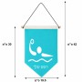 דגל לתליה על קיר בעיצוב אישי עם השם שלך בעיצוב כדור מים אולימפי גודל 30 × 19.5 ס"מ