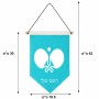 דגל לתליה על קיר בעיצוב אישי עם השם שלך בעיצוב פינג פונג גודל 30 × 19.5 ס"מ