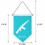 דגל לתליה על קיר בעיצוב אישי עם השם שלך בעיצוב אק 47 גודל 30 × 19.5 ס"מ