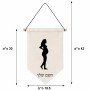 דגל לתליה על קיר בעיצוב אישי עם השם שלך בעיצוב אישה בהריון גודל 30 × 19.5 ס"מ