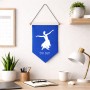 דגל לתליה על קיר בעיצוב אישי עם השם שלך בעיצוב בלרינה גודל 30 × 19.5 ס"מ