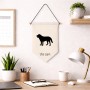 דגל לתליה על קיר בעיצוב אישי עם השם שלך בעיצוב כלב גודל 30 × 19.5 ס"מ