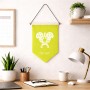 דגל לתליה על קיר בעיצוב אישי עם השם שלך בעיצוב פרחי קרן גודל 30 × 19.5 ס"מ