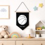 דגל לתליה על קיר בעיצוב אישי עם השם שלך בעיצוב כדורסל גודל 30 × 19.5 ס"מ