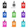 תווית לסימון מזוודה \ תיק בעיצוב אישי עם השם שלך בעיצוב מגן דוד - מגן דוד - ישראל גודל 10.3 × 7 ס"מ