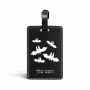 תווית לסימון מזוודה \ תיק בעיצוב אישי עם השם שלך בעיצוב עטלפים גודל 10.3 × 7 ס"מ