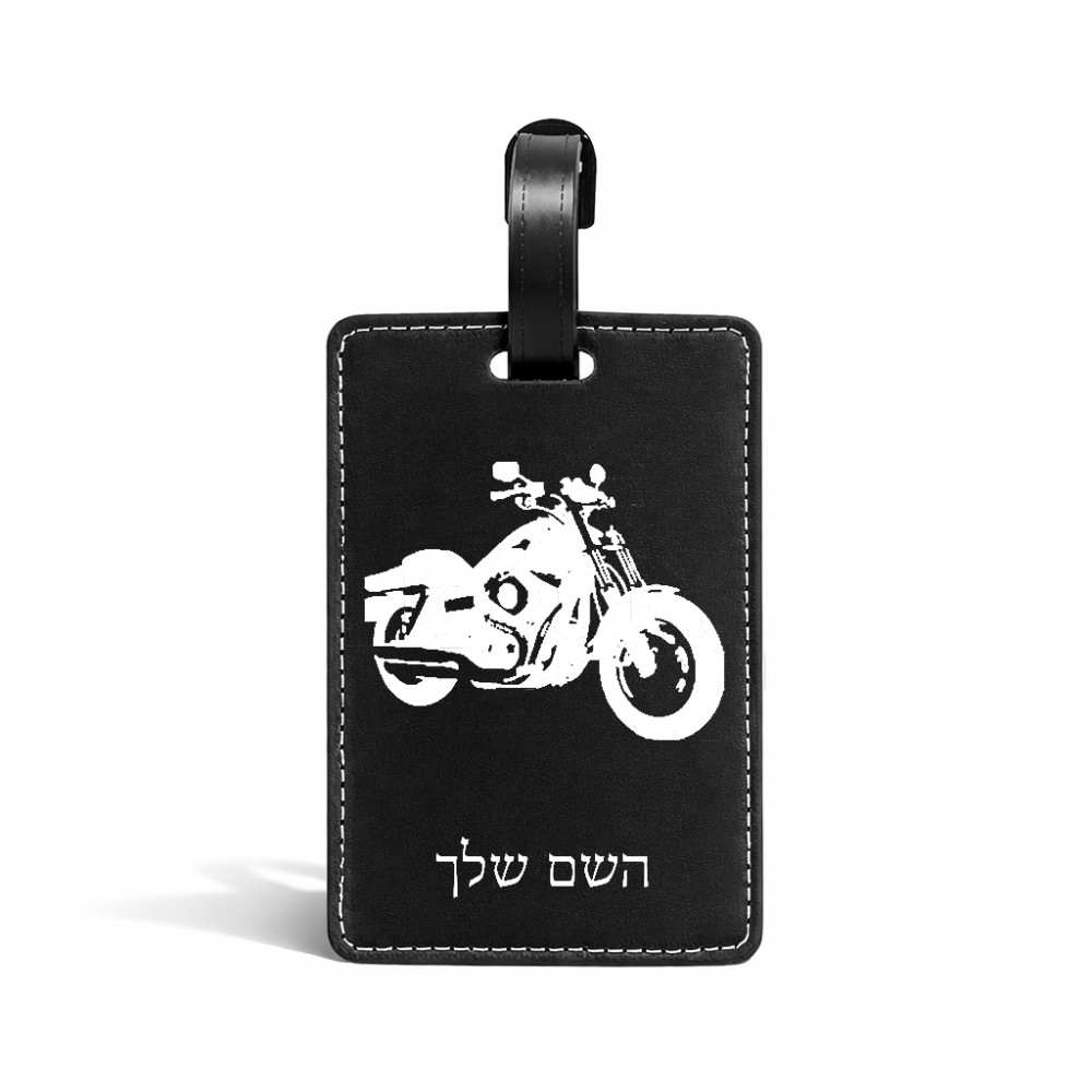 תווית לסימון מזוודה \ תיק בעיצוב אישי עם השם שלך בעיצוב הארלי-דיווידסון גודל 10.3 × 7 ס"מ