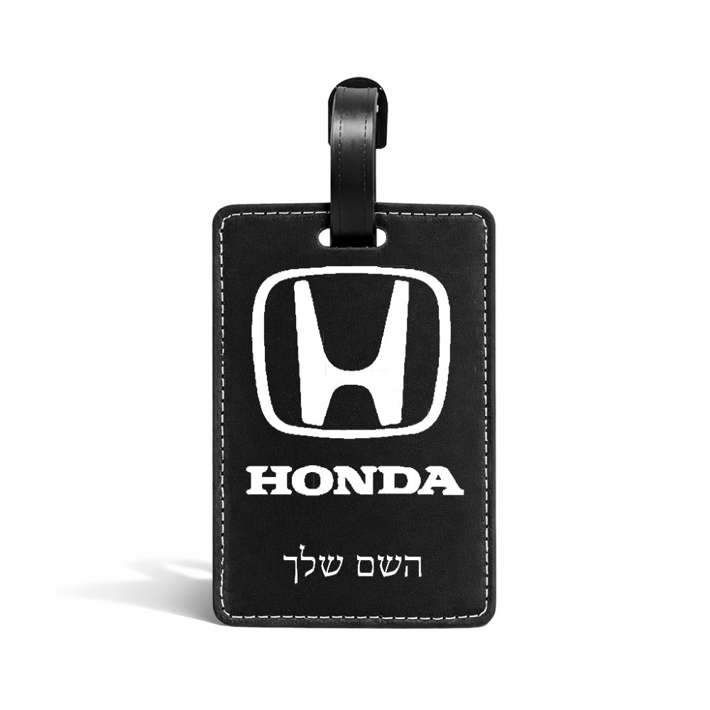 תווית לסימון מזוודה \ תיק בעיצוב אישי עם השם שלך בעיצוב הונדה 2 גודל 10.3 × 7 ס"מ
